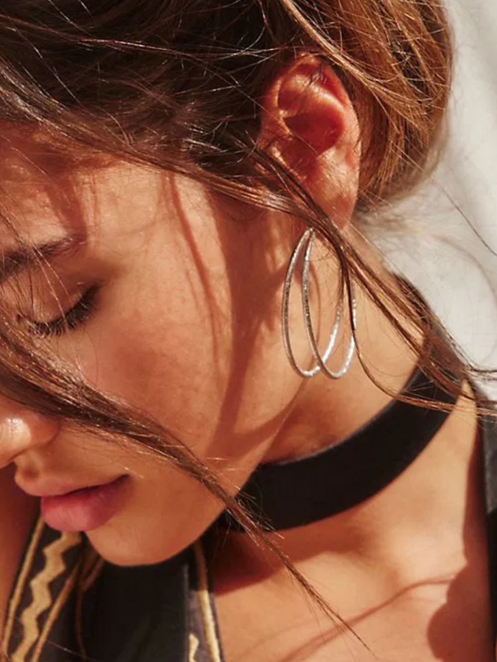 NWT Free People 14K  Gold Plated Omega Hoops in Silver